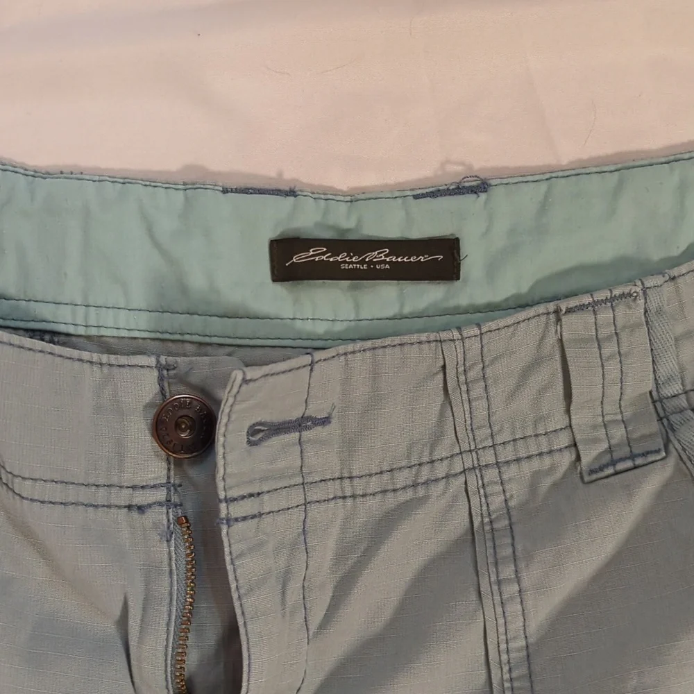 Eddie Bauer Sz 14P shorts green cargo shorts - Picture 3 of 10